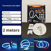 Bande LED néon RGB pour maison intelligente, luminosité réglable, néon flexible, lumières LED pour chambre, lumière flexible DIY pour table, effet arc-en-ciel, décoration