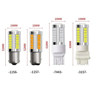 Ampoules LED haute luminosité 5630 33SMD 1156 BA15S P21W 1157 P21/5W BAY15D 7440 7443 pour <span class=keywords><strong>feux</strong></span> <span class=keywords><strong>de</strong></span> freinage, <span class=keywords><strong>de</strong></span> recul et <span class=keywords><strong>de</strong></span> stationnement, 12V, pour voitures - Product Image 3