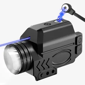 Kompaktes Jagd zubehör 1000 Lumen taktische Taschenlampe optische Linsen 450nm blaue Laser visier kombination