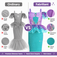 Robe de princesse élégante pour filles, tenue de scène scintillante à paillettes, robe de reine des neiges, Costume fantaisie pour fête de danse pour enfants