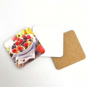 Design Customized Absorbent Wooden Cork Coaster Set Square & Round Drink Mat <b>Table</b> <b>Protector</b> Promotional Business Gift - Product Image 1