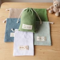 Pochette en coton gaufré à double cordon de taille personnalisée pour bouchons de vin, bâtonnets lumineux et anti-poussière