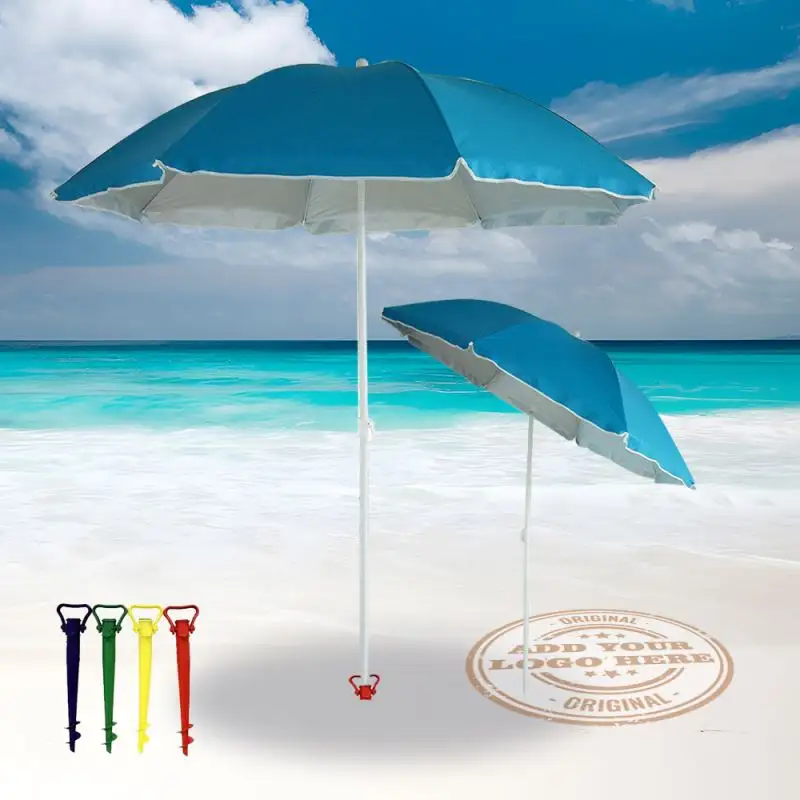 Ombrellone da spiaggia ribassato MOQ resistente al vento con stampa Logo