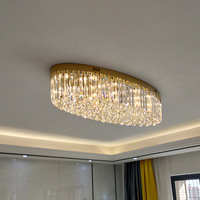 Lustre rectangulaire moderne en cristal pour salon et salle à manger, luminaires en boules de cristal, plafonnier dimmable, lustres de luxe