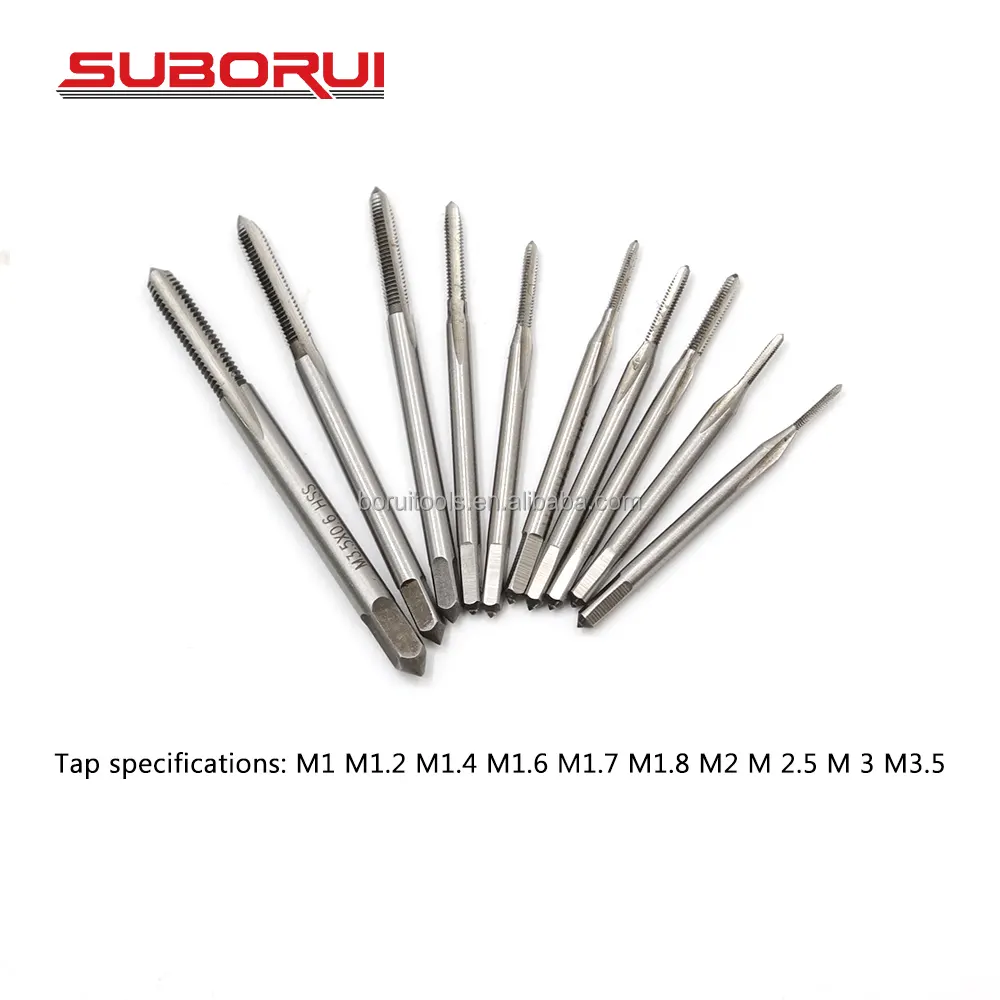 Suborui Tốc Độ Cao Chủ Đề Thép Tay Vòi 11Pcs M1-M3.5 Hss6542 Mini Micro Tay Tap Set Có Thể Điều Chỉnh Cờ Lê Tay Vòi Set