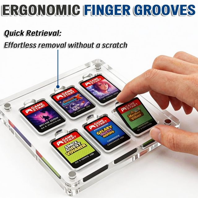 6 12 Cartridge Slots Protective Holder Clear Magnetic Acrylic Game Card Storage Case for Nintendo Magnetic Switch Game Cards