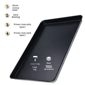 パン焼きパン,市販使い捨て金属製ノンスティック長方形60x40オーブン固有ケーキ - Product Image 2