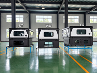 Camper universel en aluminium élargi à côtés rigides pour pick-up, pliable, pour 4 personnes, pour camping tout-terrain 4x4