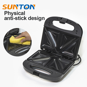 เครื่องทำแซนวิชแบบ3 in 1เครื่องทำขนมปังปิ้งอาหารเช้าแบบปรับแต่งได้จากโรงงาน Sunton
