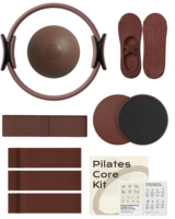 Kit de Pilates et Yoga Personnalisable avec Logo, Mini Ballon de 20 cm, Anneau Portable en EVA, Ensemble d'Accessoires de Fitness à Domicile, Emballage Boîte Beige, Vente en Gros