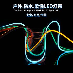 6*12mm Red Pink Orange Ice Blue RGB PVC LED Neon <b>Light</b> Strip <b>Rope</b> Battery Powered IP67 Waterproof DIY Christmas <b>Lights</b> - Product Image 4
