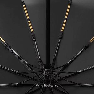 Parapluie de protection UV entièrement automatique à double armature, 24 baleines, revêtement noir, nouveauté, pare-soleil pour hommes et femmes, cadeau - Product Image 3