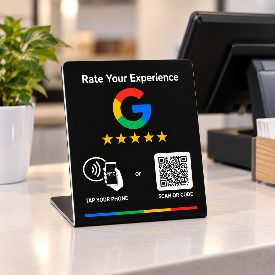 Review NFC Card Large PVC Review Display NFC and Printed QR Code for ...