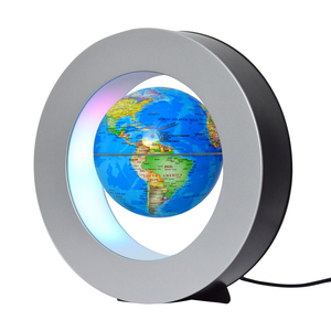 Globo Terráqueo Flotante Magnético con Marco Redondo Plateado de 85 mm - Product Image 4