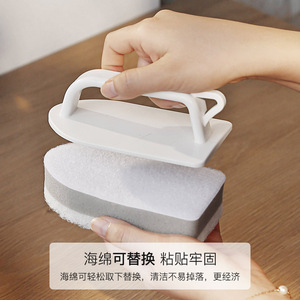 Multi Functional <b>Sponge</b> Cleaning Brush Rectangle With <b>Handle</b> For Bathroom Sink Faucet Cleaning - Product Image 4