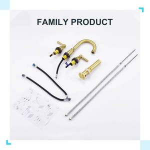 Robinet de lavabo de salle de bain de luxe antique en or brossé à 3 trous avec double poignée CUPC - Product Image 6