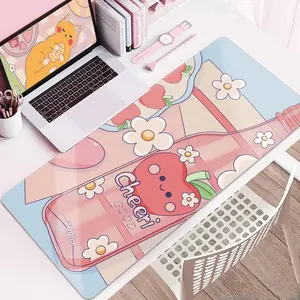 Tapis de table dessin animé décoration de bureau femme tapis de table souple pour étudiant dortoir ordinateur clavier tapis de souris