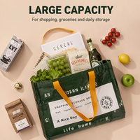 Sac fourre-tout réutilisable avec doubles poignées longues, grande capacité, impression intégrale, vente en gros pour les chaînes d'épicerie