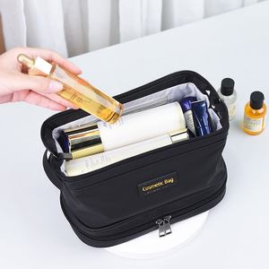 Large <b>Makeup</b> Brush Bag PU Leather Zipper Water Resistant Soft Portable Cosmetic <b>Storage</b> Pouch Travel Organizer Custom Logo Case - Product Image 3