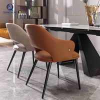 QIANCHENG – chaises de salle à manger en velours blanc, meubles de restaurant, café, hôtel, en acier inoxydable