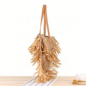Tassel Decoration Paper Made <b>Straw</b> <b>Bag</b> Women Handbags for Young Lady Summer Dress - Product Image 3