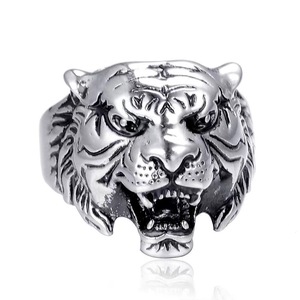 Anillo Ajustable Retro con Signo Zodiacal para Hombre, Cabeza de Tigre Dominante para Boda, Compromiso, Fiesta, Aniversario, Personalizado - Product Image 3