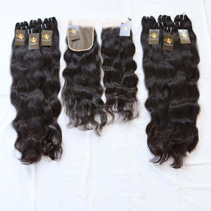 Extensiones de cabello humano virgen con cierre de encaje 4x4, mechones de pelo humano sin procesar con ondas profundas, grado 10a, 100%, 13x4 - Product Image 1