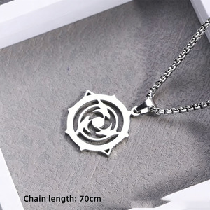 Collar de moda <span class=keywords><strong>Genshin</strong></span> <span class=keywords><strong>Impact</strong></span> con colgante de resina de acero inoxidable del elemento Trueno y cadena de <span class=keywords><strong>cuentas</strong></span> - Product Image 6