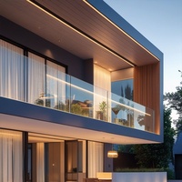 Système de balustrade en verre sans cadre en aluminium en forme de U pour balcon, escalier, terrasse, projets résidentiels et commerciaux
