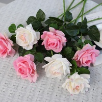 LUYI - Expédition immédiate - Roses artificielles en latex, toucher réel, faites à la main, à tige unique, pour mariage, décoration de la maison, vase