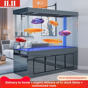 Bể cá lớn, chất liệu kính chuyên nghiệp, sản xuất theo yêu cầu, bể cá trang trí nhà cử<span class=keywords><strong>a</strong></span> mù<span class=keywords><strong>a</strong></span> thu, hình vuông - Product Image 2