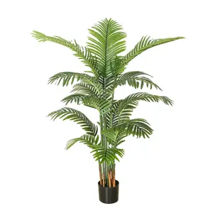 Vente en gros 160cm 15 feuilles personnes d'intérieur fausse plante soie grands palmiers artificiels verts