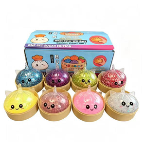 Jouets à presser <span class=keywords><strong>licorne</strong></span> 8,5 cm, en forme <span class=keywords><strong>de</strong></span> boulette <span class=keywords><strong>mystère</strong></span>, pâtons vapeur Bao avec visage souriant, jouets anti-stress alimentaires avec kit <span class=keywords><strong>de</strong></span> cuisson vapeur - Product Image 2