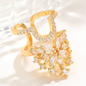 แหวนนิ้วเปิดประดับเพชรทังสเตนทรงเรขาคณิตสไตล์ยุโรปอเมริกัน ดีไซน์เก๋ไก๋ สวยหรู สำหรับผู้หญิง - Product Image 6