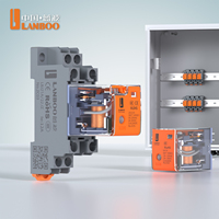 Relais LANBOO 24 V, courant nominal 12A/5A, contact 2NO/2NC, boîtier en plastique ignifuge, option LED, type de prise enfichable J21A