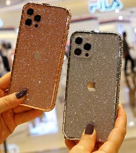 فاخر كامل الماس البريق إطار معدني الوفير جراب هاتف مع بلينغ ملصق آيفون 12/12pro/12pro ماكس - Product Image 5