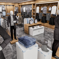 Hochwertige Herrenbekleidungsgeschäft-Dekoration Boutique-Ausstellungsmöbel für Schneiderei-Thekendesign
