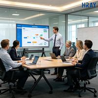Panel Interactivo HRAY de 65 Pulgadas con Marco Ultra Delgado, Respuesta Rápida de 8ms, para Equipo de Startup Pequeño, Informes Diarios, Compatible con OEM y ODM