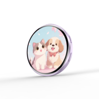 Badge numérique intelligent en plastique LR avec écran IPS, rechargeable par USB, écran tactile <2 pouces - Design animé dynamique, personnalisable, fixation facile