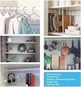 <span class=keywords><strong>Tringle</strong></span> télescopique polyvalente CF Custom <span class=keywords><strong>sans</strong></span> perçage, 28 pouces, en acier inoxydable, extensible, pour portes, armoires, rideaux <span class=keywords><strong>de</strong></span> douche, à tension réglable - Product Image 2