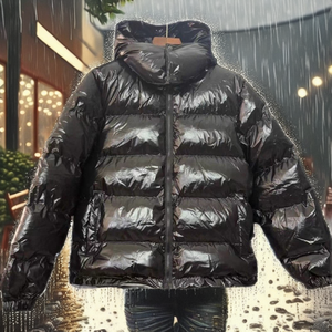 เสื้อแจ็คเก็ตซาฟารีสีพื้นสำหรับผู้ชาย ไซส์ใหญ่ กันน้ำ มีซิป ซับในผ้าฝ้าย บริการ OEM สำหรับฤดูใบไม้ผลิ ฤดูใบไม้ร่วง ฤดูหนาว สไตล์ลำลอง - Product Image 2