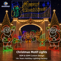 Père Noël Animé Lumineux LED 3D de 7, 10 et 12 pieds, Motif LED de Noël IP65 pour Décoration Extérieure et Affichage en Parc Thème