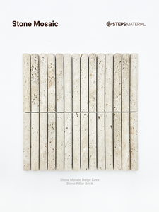 Mosaico de Piedra Natural Acanalado, Piedra Beige para Diseño de Paredes Interiores, Decoración de Hoteles y Villas - Product Image 2