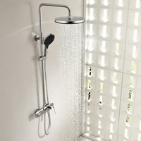 Système de douche thermostatique de luxe en laiton chromé 59A avec jets pluie et puissants, et cartouche céramique Wanshai, idéal pour les projets hôteliers et commerciaux