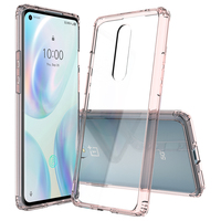 Coque de téléphone hybride antichoc en acrylique + bordure en TPU pour OnePlus 8t 5G, coque transparente, coque rigide