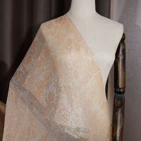 Magnifique Tissu Crêpe Chiffon Lurex Métallique Soie Dorée Argentée Respirant pour Vêtements Femme Homme Foulard Sari Écharpe Confection