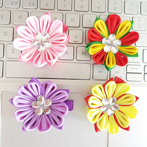 Cinta de grogrén tela flor horquilla bebé niñas lazos pinzas para el cabello lazos para el cabello accesorios para bebés niños pequeños niños adolescentes - Product Image 2