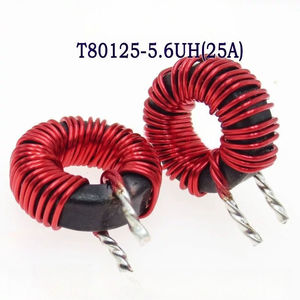 Inductor de anillo magnético de alta corriente T80125 - 5.6UH 25A, núcleo de hierro, anillo de aluminio, 0.8, bobinado paralelo de tres hilos - Product Image 1