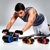 Rouleau d'entraînement abdominal automatique à rebond, avec genouillère, à deux roues, silencieux, équipement de fitness pour la maison – Vente chaude