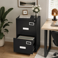Gabinete móvil ajustable de oficina con 2 cajones personalizados, gabinete de almacenamiento de metal y acero.
